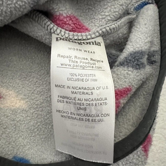 Patagonia Synchilla Snap T Fleece Pullover Wish Tails Gray Arrow Print 25455 XL - Picture 10 of 12